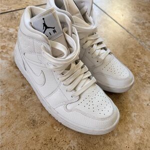 Jordan White High-Top Sneakers with Black Jumpman